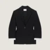 Chaqueta tipo capullo de un solo botonadura en lana y mohair Chaqueta tipo capullo de un solo botonadura en lana y mohair
