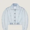 Chaqueta tipo capullo reversible en denim azul claro Chaqueta tipo capullo reversible en denim azul claro