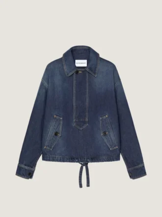 Chaqueta tipo smock en denim sin tratar