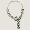 Collar de cristales desestructurado en metal y cristales Collar de cristales desestructurado en metal y cristales