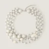 Collar de metal, perlas y cristales