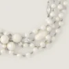 Collar de metal, perlas y cristales
