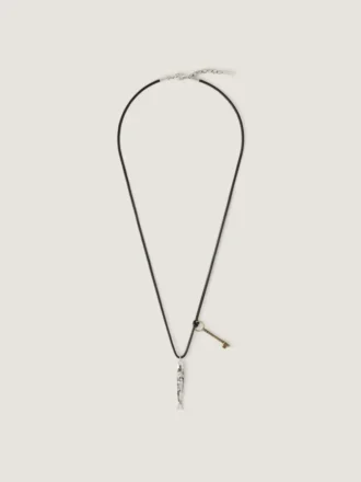 Collar Lucky Charms de piel y metal