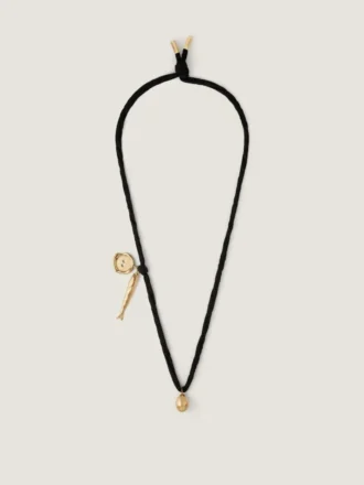 Collar Lucky Charms de seda y metal