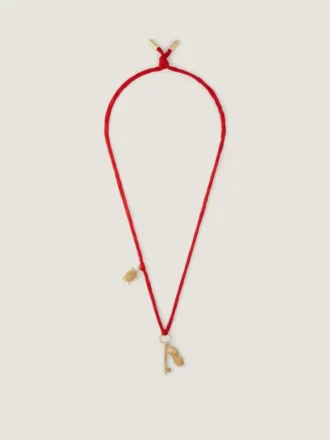 Collar Lucky Charms de seda y metal