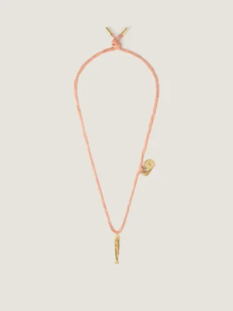 Collar Lucky Charms de seda y metal