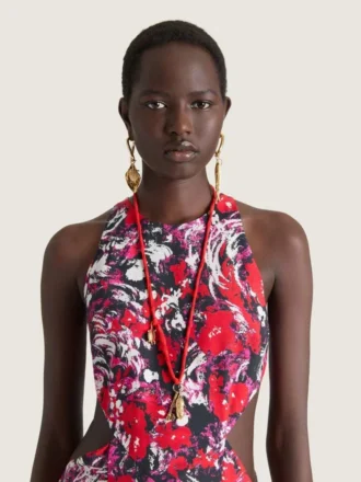 Collar Lucky Charms de seda y metal