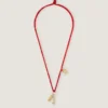 Collar Lucky Charms de seda y metal Collar Lucky Charms de seda y metal