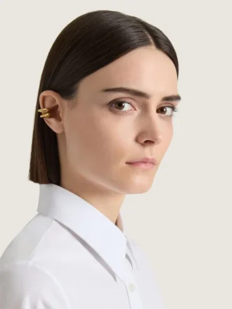 Conjunto de pendientes tipo ear cuffs con semillas de arce en metal