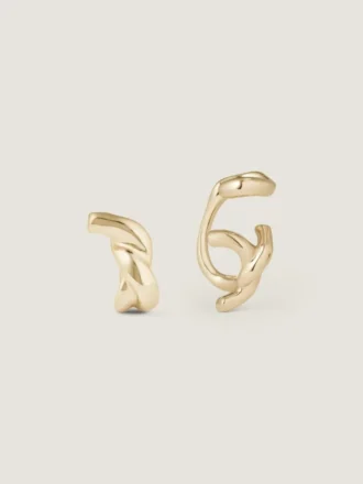 Conjunto de pendientes y ear cuff de eslabones de cadena en metal