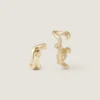 Conjunto de pendientes y ear cuff de eslabones de cadena en metal Conjunto de pendientes y ear cuff de eslabones de cadena en metal