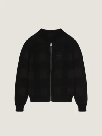 Cárdigan con cremallera de algodón bordado «Givenchy Paris»