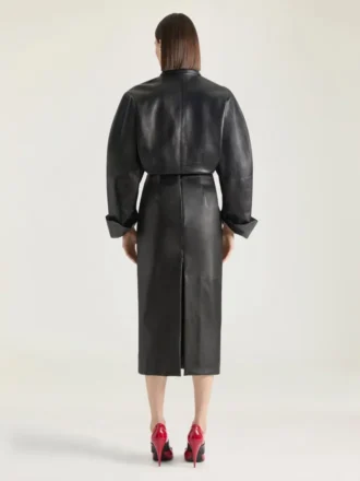 Falda lápiz midi de piel