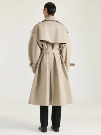 Gabardina con costuras de alta costura en algodón