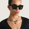Collar de cristales desestructurado en metal y cristales