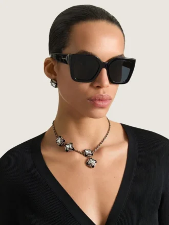 Collar de cristales desestructurado en metal y cristales