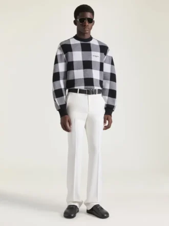 Jersey a cuadros de lana con el logotipo de Givenchy Paris bordado