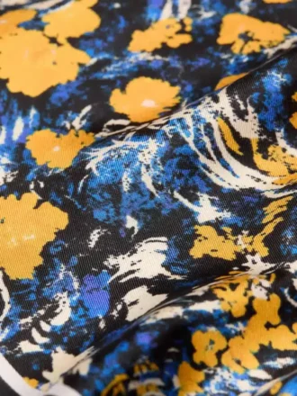 Losange en seda con estampado floral