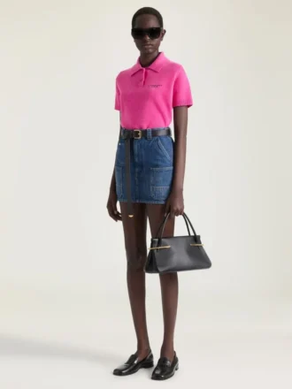Mini falda cargo en denim azul medio