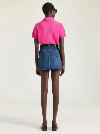 Mini falda cargo en denim azul medio
