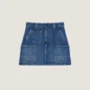 Mini falda cargo en denim azul medio Mini falda cargo en denim azul medio