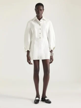 Minivestido Cocoon en denim blanco