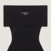 Minivestido con hombros descubiertos de lana