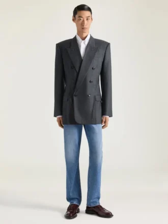 Chaqueta cruzada de franela