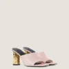 Mules con tacón y cinta de cuero Mules con tacón y cinta de cuero