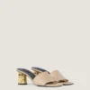 Mules con tacón y cinta de cuero Mules con tacón y cinta de cuero
