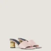 Mules con tacón y cinta de cuero Mules con tacón y cinta de cuero