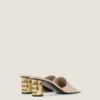Mules con tacón y cinta de cuero Mules con tacón y cinta de cuero