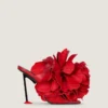 Mules de tacón Boudoir en piel con pétalos de rosa Mules de tacón Boudoir en piel con pétalos de rosa