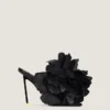 Mules de tacón Boudoir en piel con pétalos de rosa Mules de tacón Boudoir en piel con pétalos de rosa