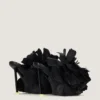 Mules de tacón Boudoir en piel con pétalos de rosa Mules de tacón Boudoir en piel con pétalos de rosa