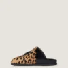 Mules planas Label en piel con efecto potro y estampado de leopardo Mules planas Label en piel con efecto potro y estampado de leopardo
