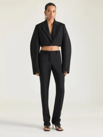 Pantalones ajustados de lana y mohair
