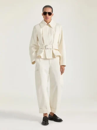 Pantalones cargo cortos tipo capullo de algodón y lana