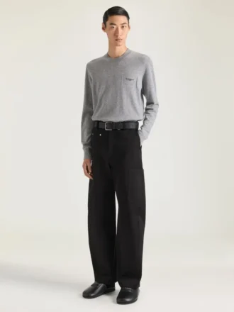 Pantalones con costuras de alta costura en algodón bordado con el logotipo de Givenchy Paris