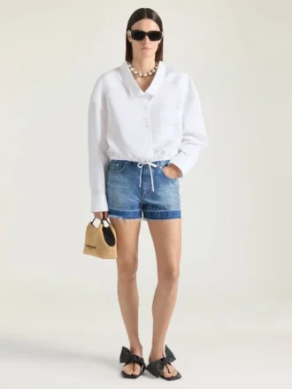 Pantalones cortos de denim azul medio