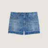 Pantalones cortos de denim azul medio