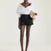 Pantalones cortos plisados de lana