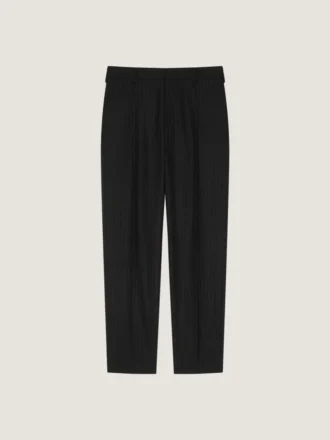Pantalones de corte holgado a rayas de lana