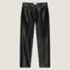 Pantalones de corte recto de piel