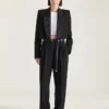 Pantalones de doble pliegue en lana