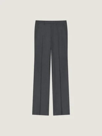 Pantalones entallados de pierna recta en franela