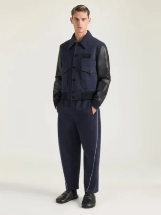 Blouson aviador de materiales mixtos