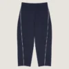 Pantalones joggers de lana con costuras de alta costura y ribetes