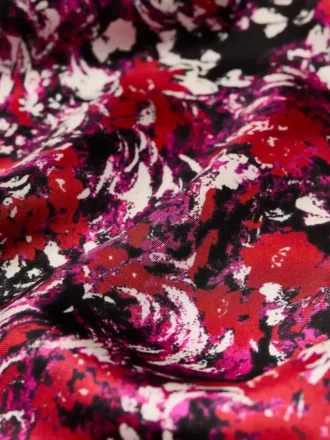 Pañuelo cuadrado de seda con estampado floral Pañuelo cuadrado de seda con estampado floral