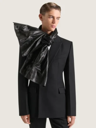 Pañuelo maxi con lazo de piel